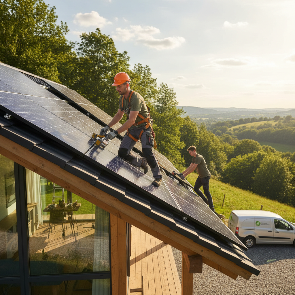 Realistische foto passend bij Professionele zonnepanelen installateur voor uw duurzame energieoploss